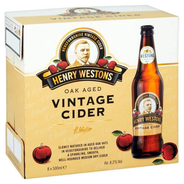 Buy Henry Westons Cloudy Vintage Cider 8 X 500ml Online - 365 Drinks
